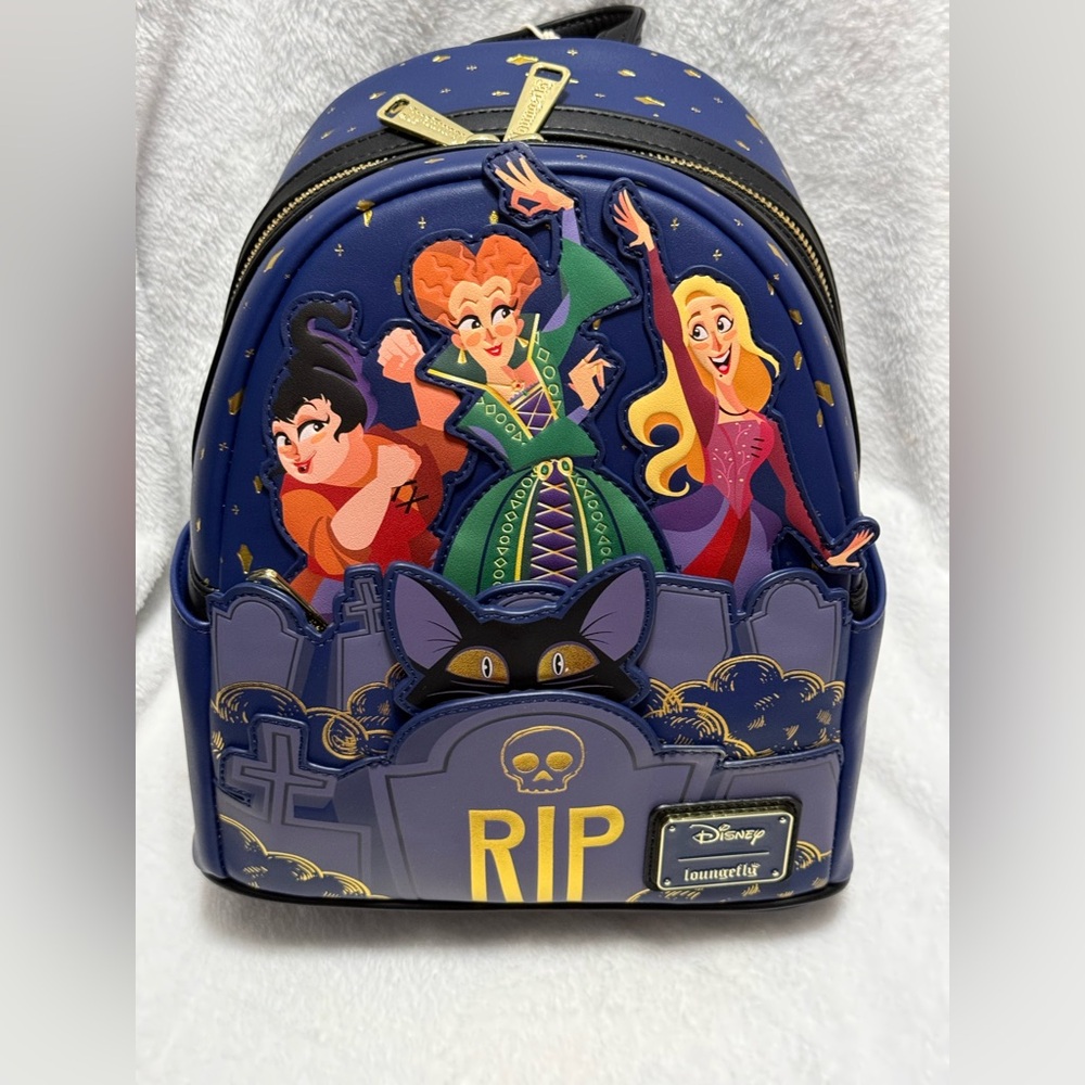 Loungefly Disney Hocus Pocus Sisters & Binx Mini Backpack NWT